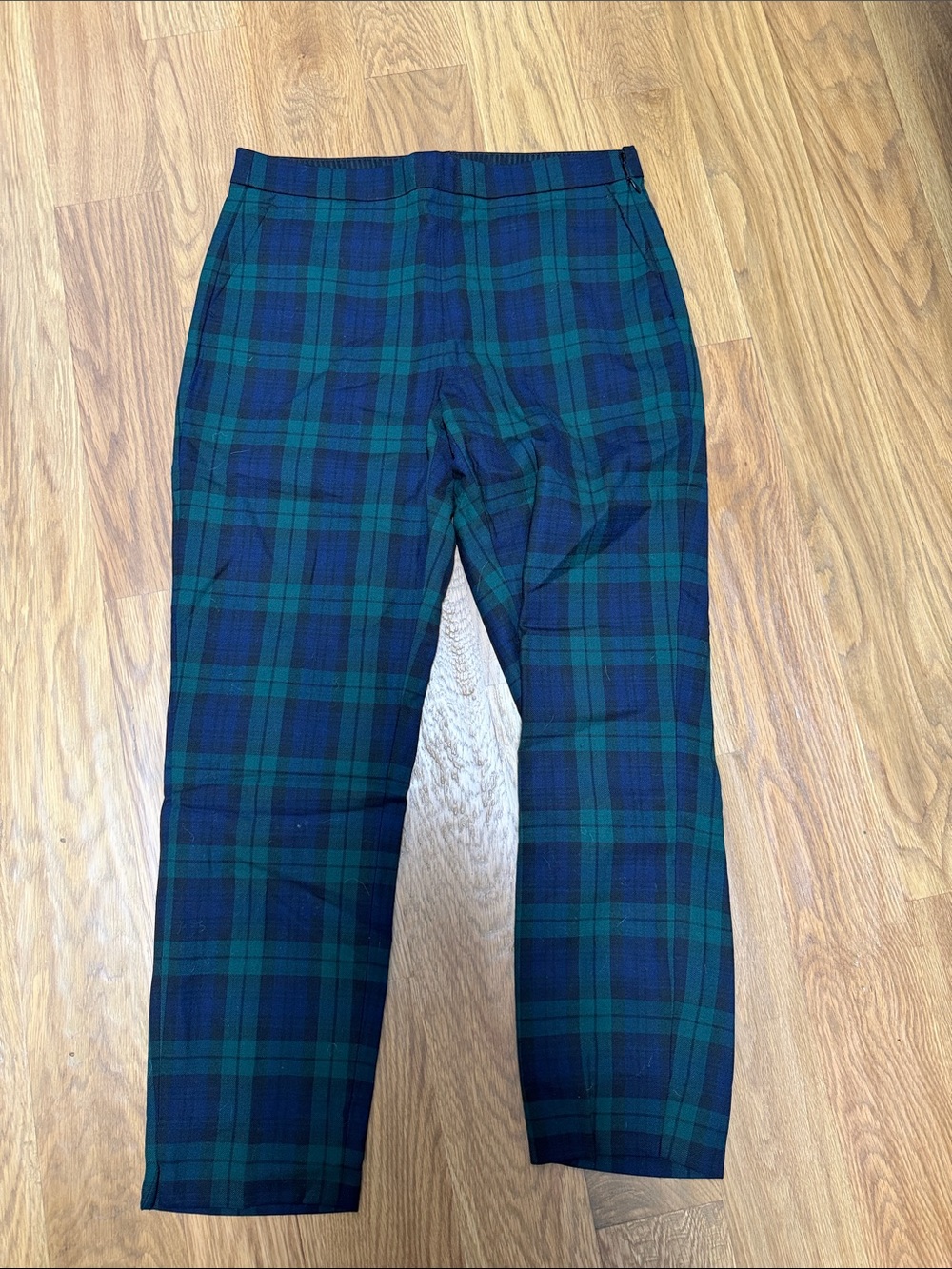 J. Crew Green & Navy Plaid Women's Chinos